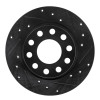 R1 00-08 Audi A4 (USA/Canada) Rear Right Drilled & Slotted Black Brake Rotor