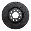 R1 97-06 Audi A4 Quattro Front Right Drilled & Slotted Black Brake Rotor
