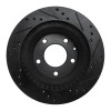 R1 93-95 Mazda RX-7 Rear Left Drilled & Slotted Black Brake Rotor