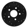 R1 02-06 Audi A4 Quattro Rear Right Drilled & Slotted Black Brake Rotor