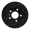 R1 02-06 Audi A4 Quattro Rear Right Drilled & Slotted Black Brake Rotor