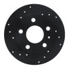 R1 02-06 Audi A4 (USA/Canada) Rear Left Drilled & Slotted Black Brake Rotor