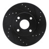 R1 94-02 Mazda Miata Front Right Drilled & Slotted Black Brake Rotor