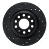 R1 05-11 Audi A6 Quattro Rear Left Drilled & Slotted Black Brake Rotor