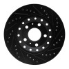 R1 04-10 Audi A8 Rear Left Drilled & Slotted Black Brake Rotor