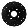 R1 90-93 Mazda Miata Rear Left Drilled & Slotted Black Brake Rotor