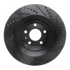 R1 05-11 Audi A6 Quattro Rear Left Drilled & Slotted Black Brake Rotor ECB-73039L
