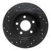 R1 00-09 Audi A4 (USA/Canada) Rear Right Drilled & Slotted Black Brake Rotor