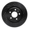 R1 04-09 Audi S4 Rear Right Drilled & Slotted Black Brake Rotor