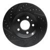 R1 04-09 Audi S4 Rear Right Drilled & Slotted Black Brake Rotor