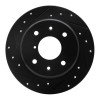 R1 86-88 Mazda RX-7 Rear Left Drilled & Slotted Black Brake Rotor