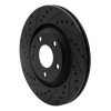 R1 04-09 Audi S4 Rear Left Drilled & Slotted Black Brake Rotor