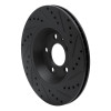 R1 04-09 Audi S4 Rear Left Drilled & Slotted Black Brake Rotor