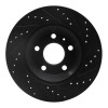 R1 04-09 Audi S4 Rear Left Drilled & Slotted Black Brake Rotor