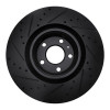 R1 04-09 Audi S4 Front Right Drilled & Slotted Black Brake Rotor