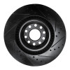 R1 01-03 Audi S8 Front Left Drilled & Slotted Black Brake Rotor