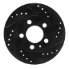 R1 01-06 Audi TT Quattro Rear Right Drilled & Slotted Black Brake Rotor