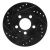 R1 01-06 Audi TT Quattro Rear Right Drilled & Slotted Black Brake Rotor