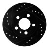 R1 01-06 Audi TT Quattro Rear Left Drilled & Slotted Black Brake Rotor