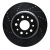 R1 14-16 Maserati Ghibli Rear Left Drilled & Slotted Black Brake Rotor