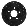 R1 99-05 Audi A6 Quattro Rear Right Drilled & Slotted Black Brake Rotor ECB-73022R
