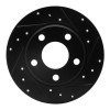 R1 99-02 Audi A6 Quattro Rear Right Drilled & Slotted Black Brake Rotor