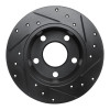 R1 99-02 Audi A6 Quattro Rear Left Drilled & Slotted Black Brake Rotor