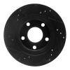 R1 00-03 Audi A8 Rear Right Drilled & Slotted Black Brake Rotor