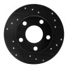 R1 98-01 Audi A6 Quattro Rear Right Drilled & Slotted Black Brake Rotor