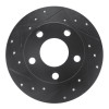 R1 98-01 Audi A6 Quattro Rear Left Drilled & Slotted Black Brake Rotor