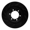 R1 10-24 Lexus GX460 Front Right Drilled & Slotted Black Brake Rotor