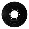 R1 10-24 Lexus GX460 Front Left Drilled & Slotted Black Brake Rotor