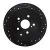 R1 10-20 Lexus RX450h Rear Right Drilled & Slotted Black Brake Rotor
