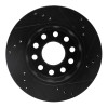 R1 90-97 Audi S4 Rear Left Drilled & Slotted Black Brake Rotor