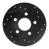 R1 85-00 Audi 5000S Quattro Rear Right Drilled & Slotted Black Brake Rotor