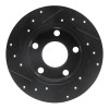 R1 85-00 Audi 5000S Quattro Rear Right Drilled & Slotted Black Brake Rotor