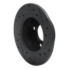 R1 82-98 Audi Cabriolet Rear Left Drilled & Slotted Black Brake Rotor