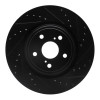 R1 08-21 Lexus RX350 Front Right Drilled & Slotted Black Brake Rotor