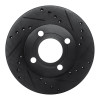 R1 84-87 Audi Coupe Front Right Drilled & Slotted Black Brake Rotor