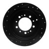 R1 07-22 Lexus LX570 Rear Right Drilled & Slotted Black Brake Rotor