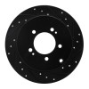 R1 07-15 Mitsubishi Lancer Rear Right Drilled & Slotted Black Brake Rotor
