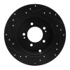 R1 07-15 Mitsubishi Lancer Rear Right Drilled & Slotted Black Brake Rotor