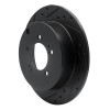 R1 07-15 Mitsubishi Outlander Rear Left Drilled & Slotted Black Brake Rotor