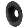 R1 07-15 Mitsubishi Outlander Rear Left Drilled & Slotted Black Brake Rotor