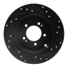 R1 07-15 Mitsubishi Outlander Rear Left Drilled & Slotted Black Brake Rotor