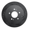 R1 04-11 Mitsubishi Endeavor Rear Right Drilled & Slotted Black Brake Rotor