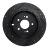 R1 04-11 Mitsubishi Endeavor Rear Right Drilled & Slotted Black Brake Rotor