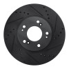 R1 04-11 Mitsubishi Endeavor Front Right Drilled & Slotted Black Brake Rotor