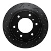 R1 00-06 Mitsubishi Montero Rear Left Drilled & Slotted Black Brake Rotor