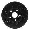 R1 05-15 Toyota Tacoma Front Right Drilled & Slotted Black Brake Rotor